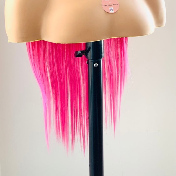 Very Pretty 26” Ombre Hot Pink & Light Pink Premium Fiber Lace Front Wig - Picture 8 of 12